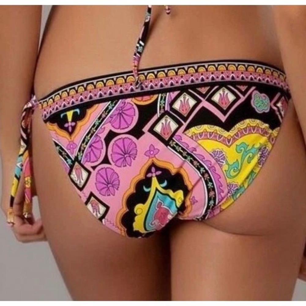NWOT Trina Turk Sz 12 Marrakesh Bikini BOTTOM ONLY Side Tie Swimsuit Floral - Picture 2 of 11